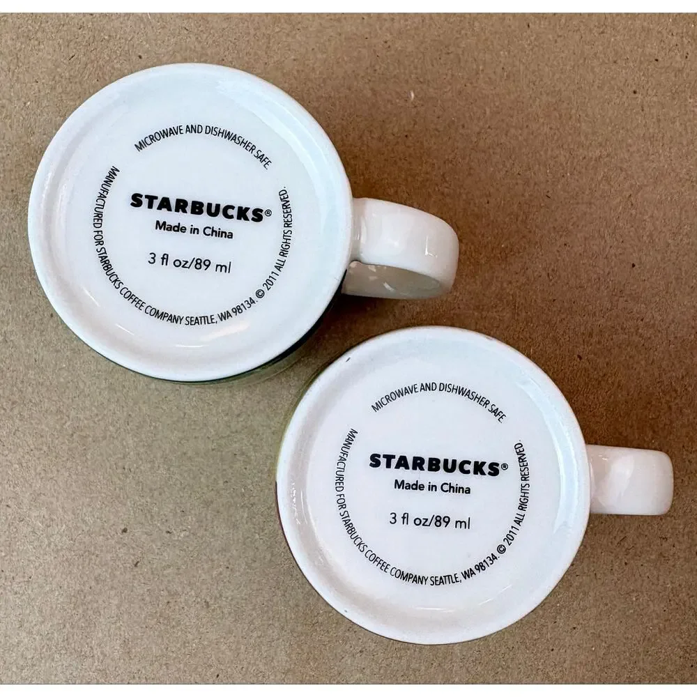 Starbucks Global Icon Demitasse Mugs Set - Brasil & Sao Paulo 3 oz Mini Cups